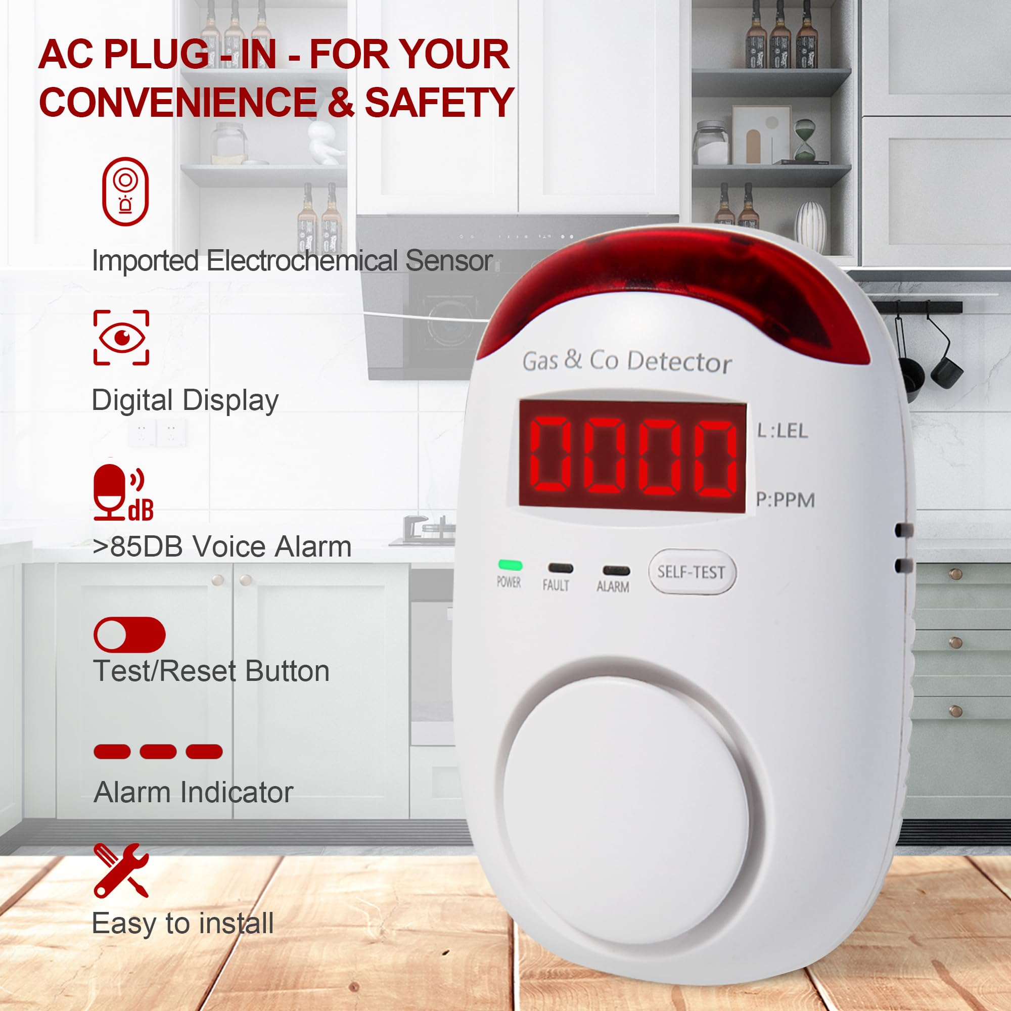 Co Detector Plug - أجهزة كشف الغاز وأول أكسيد الكربون