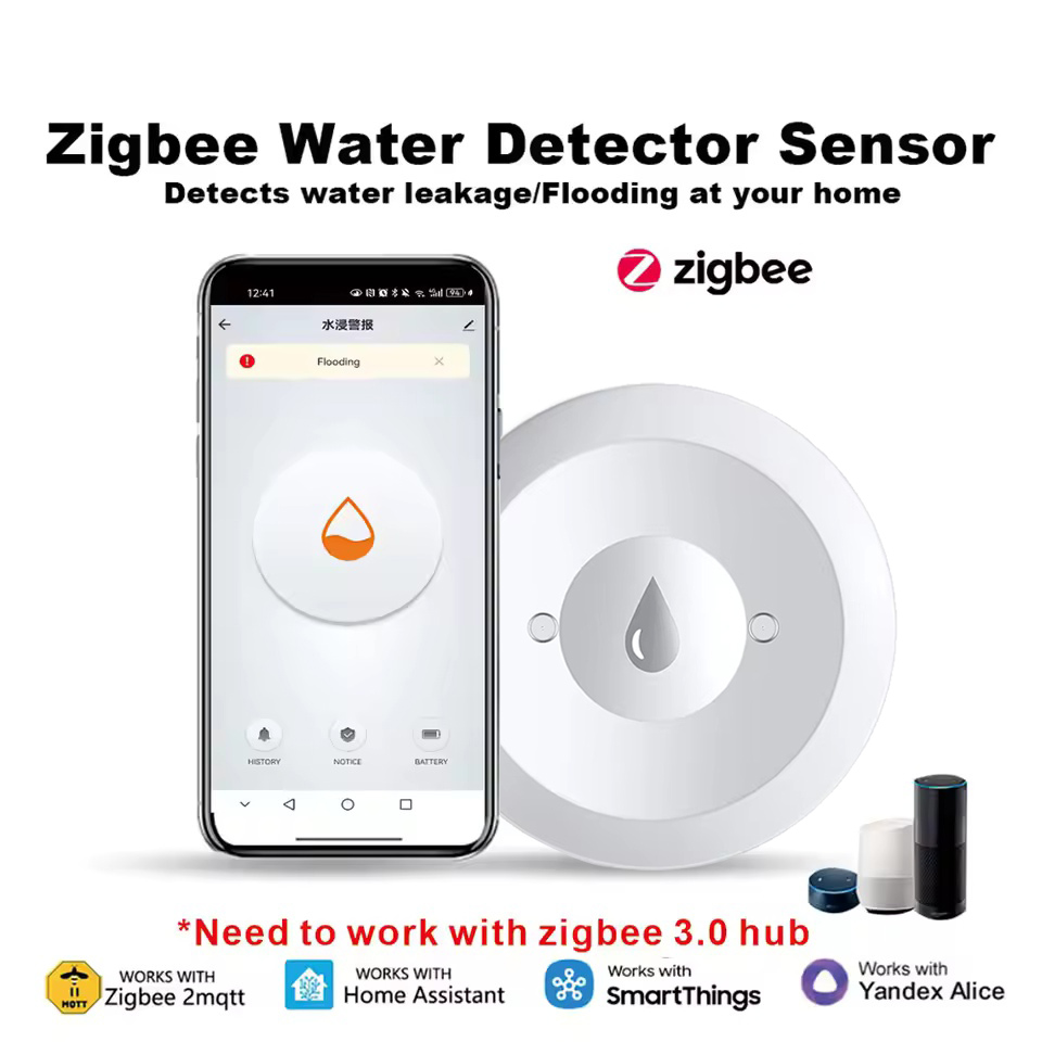 Water Alarm Sensor - يعمل مع مستشعر المياه الذكي Tuya